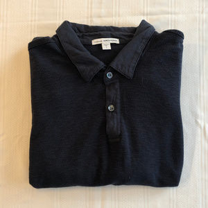Standard James Perse Navy Long Sleeve Collar Shirt